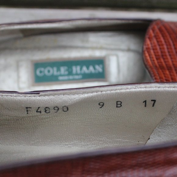 Vintage Cole Haan Brown Lizard Skin Loafers, Women's 9 B, Made in Italy, EUC - Picture 10 of 12